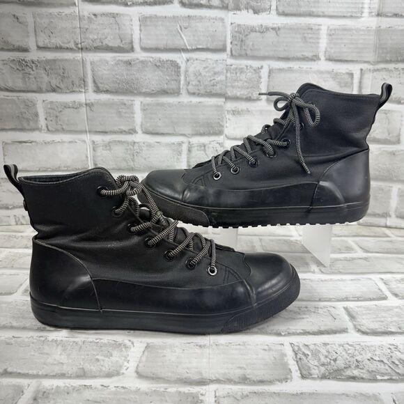 Hunter Unisex Dipped Canvas High-Top Sneakers Black Size M10/W12 - Picture 1 of 12